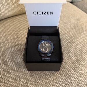Citizen Men's Black and Blue Chronograph Watch